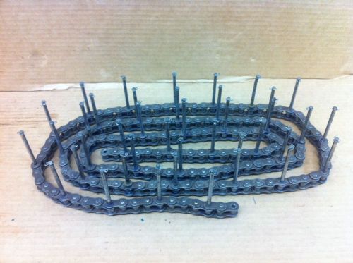 106&#034; USA Size 50 Roller Conveyor Flight Chain 2-1/2&#034; Long Side Pin