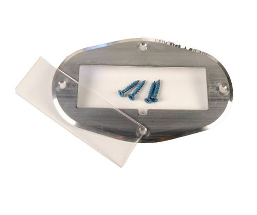 8.5&#034; x 5&#034; Oval Floor Label Kit, Aluminum Frame, 2&#034;x6&#034; Clear LEXAN Inserts