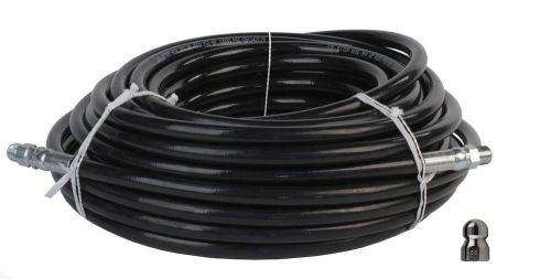 Sewer Jetter Kit 3/8&#034; NPT x 100&#039; Hose &amp; 5.5 Orifice Button Nose Nozzle 4000 PSI