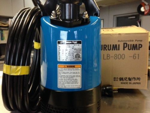 TSURUMI 2&#034; SUBMERSIBLE PUMP LB-800 1HP ,110V , 10.1 AMP