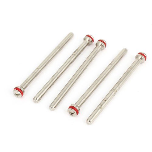 5 Pcs 3mm 3/25&#034; Shank 46mm Long Screw Top Mandrels Siver Tone for Sandpaper