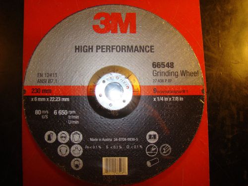 3M, 66548, Depressed Center Grinding Wheel, 9&#034; x 1/4&#034; x 7/8&#034;, Qty. 10 Ea /KS3/