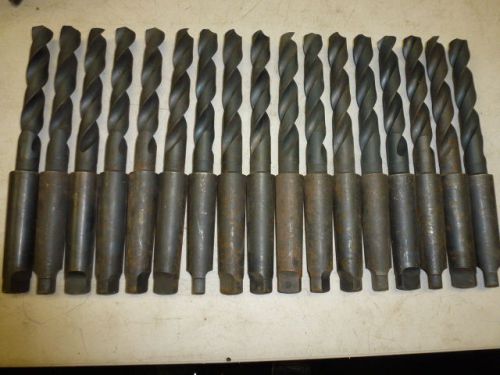 LOT of (17) MORSE 57/64&#034; HSS DRILL BITS, 4MT