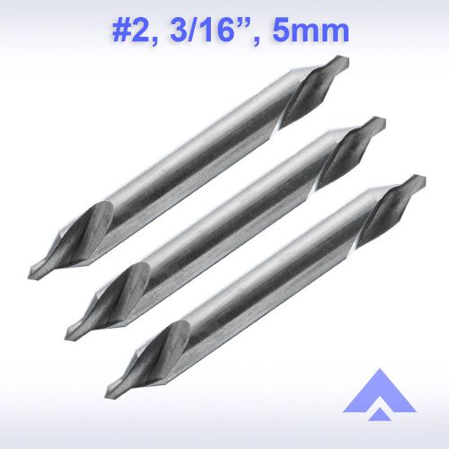 Altai Center Drill #2 3/16 HSS 3 bits 60 degree countersink combined lathe mill