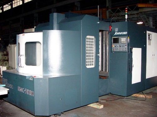 2007 johnford hmc-500h 4 axis cnc horz mach ctr, cat 50, 10,000 rpm, 60 tools for sale