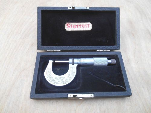 STARRETT NO. T230RL MICROMETER , 0-1&#034; , .0001&#034; WITH CASE