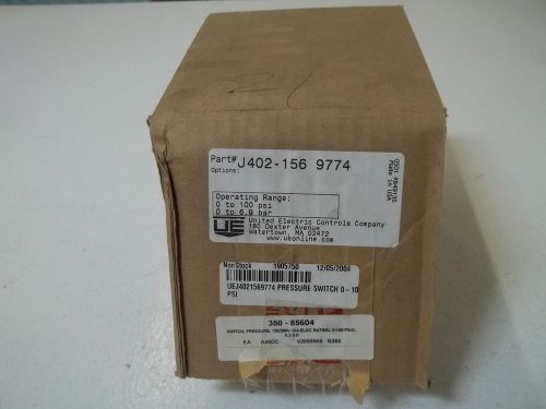 UNITED ELECTRIC CONTROLS COMPANY J402-156-9774 PRESSURE CONTROL *NEW IN A BOX*