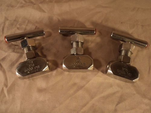 Lot Of 3 1/8 FNPT Bar Stock Needle Valve 316 SS 6000 PSI