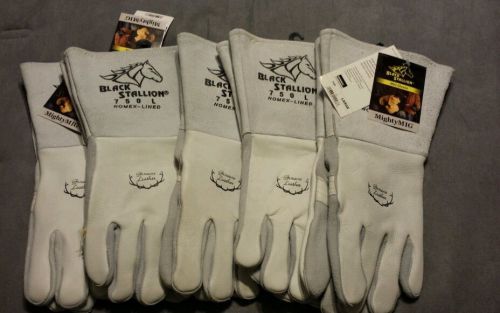 Lot of 5 NWT Black Stallion welding gloves L