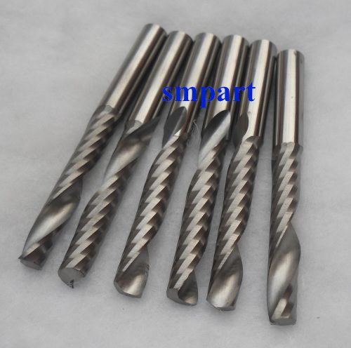 5 pcs carbide endmill single flute spiral CNC router bits 6mm 22mm