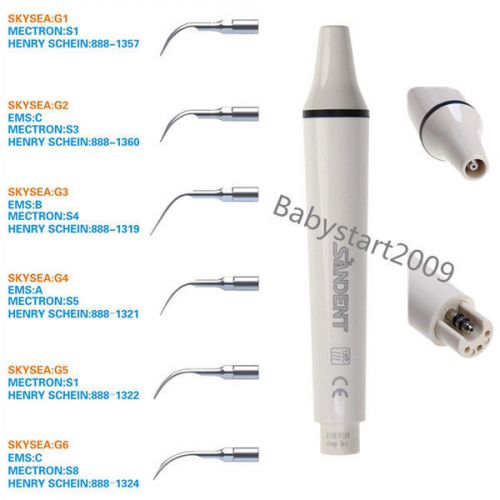 Dental Ultrasonic Piezo Scaler Handpiece Fit EMS Woodpecker + 6 Scaling Tips New