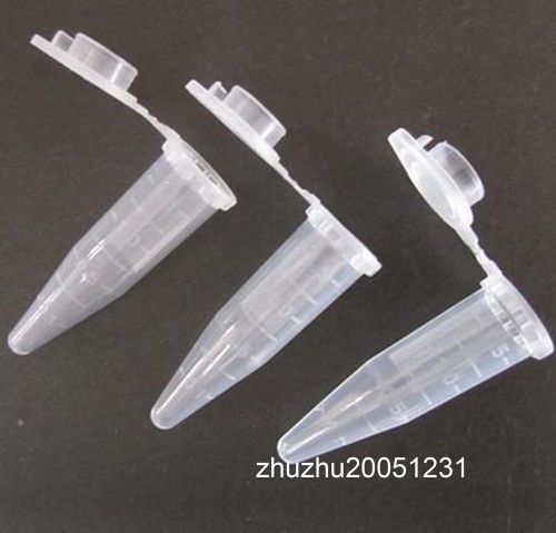 200pcs 1.5ml new cylinder bottom micro centrifuge tubes w caps clear for sale