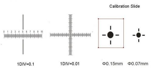 Corss dot 0.01mm microscope stage micrometer calibration slide w/ 4-scales for sale