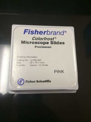 Pink Colorfrost Microscope Slides Gross of 144 Slides (2 Packs)