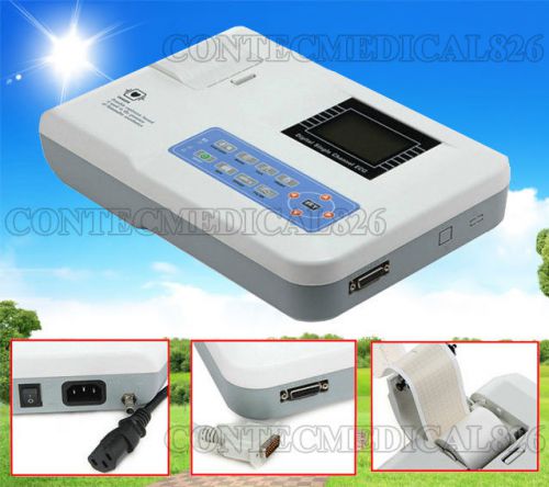 New single channel digital ecg ekg electrcardiograph 12 lead, lcd screen+printer for sale