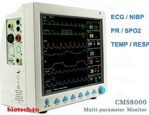 Contec cms8000 new 12.1&#039;&#039; patient monitor ecg nibp pr spo2 temp resp for sale