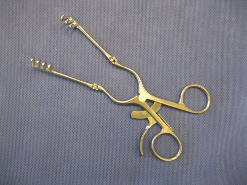 V. MUELLER BECKMAN RETRACTOR SU3195 - hinged arms 3 X 4 sharp prongs  6-3/4&#034;