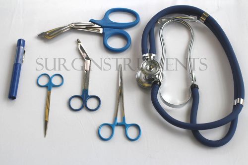 6 Piece BLUE Paramedic Set - Diagnostic EMT Nursing EMS Emergency Sprague