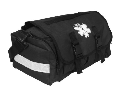 First Responder EMT Paramedic On Call Trauma Bag W/ Reflectors- Black 17&#034;x7x10&#034;