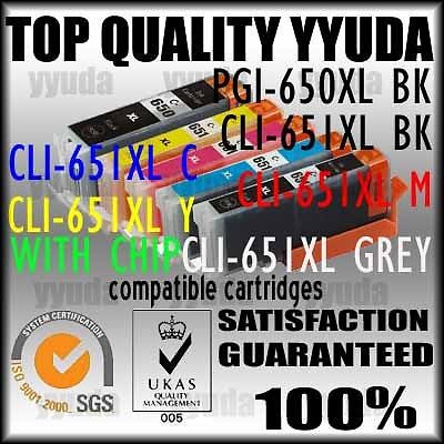 6 Canon Compatible Print Ink PGI-650 XL CLI-651 Canon Pixma MG6360 iP7260 MG7160