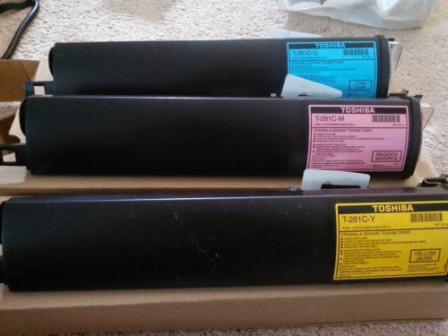 Lot of 3 OEM T-281C-C, T-281C-M, T-281C-Y Toner For e-STUDIO 281c 351c 451c OEM