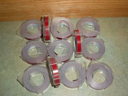 Vintage Dymo Label Tapes (12 reels) reddish brown color - 1/4&#034; width - unused