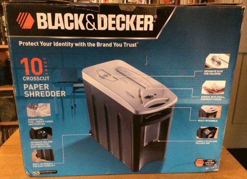 Black &amp; Decker 10-Sheet crosscut shredder BD-10P Original box in Shrink Wrap CDs