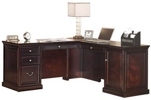 Espresso Executive Office L Desk with Right Return