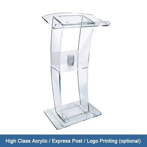 Plexiglass dais acrylic podium lectern church pulpit clear logo printing durable for sale