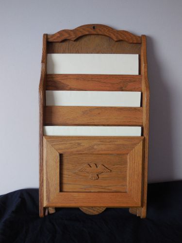 OAK handcrafted wooden SECRETARY patient file folder wall hanging holder office