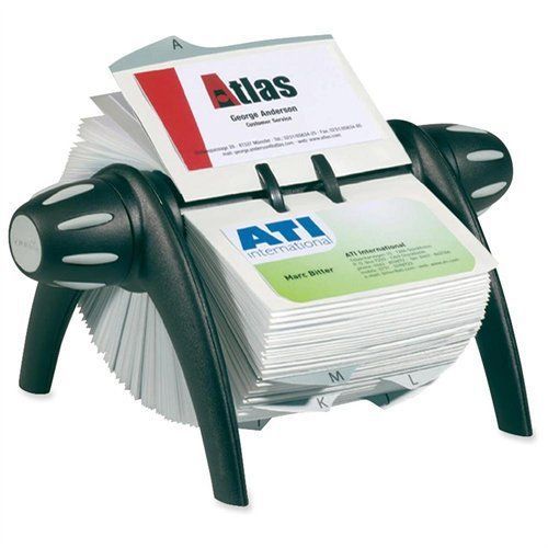 Visifix Flip Rotary Business Card File - 200 Card - 25 Printed A-z - (241701)