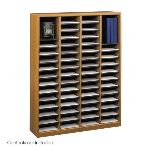 Safco Products Company E-Z Store Wood 52 1/4&#034; Literature Organizer Medium Oak