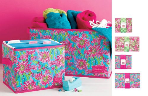 Lilly Pulitzer TRIPPIN &amp; SIPPIN Organizational Storage Bin BOX Med NWT