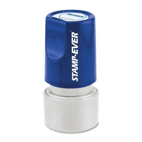 Pre Inked Round Message Stamp Entered Stamp Impression Size: 3/4 Blue