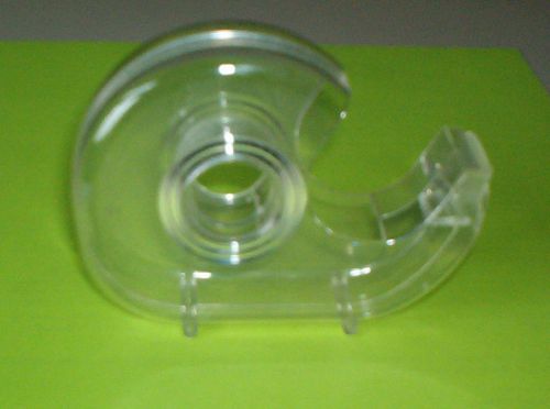 Vintage mid-century retro clear plastic two-piece tape dispenser / nice for sale