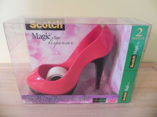 Scotch &#034; Red Stiletto High Heel &#034; Shoe Tape Dispenser W/ Refills, New in Box