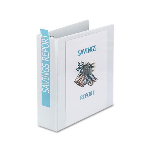 Economy Showcase View Binder with Round Rings, 3&#034; Capacity, White