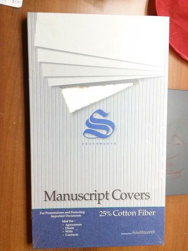 Southworth 25% cotton manuscript covers, white scored regular finish 26s for sale