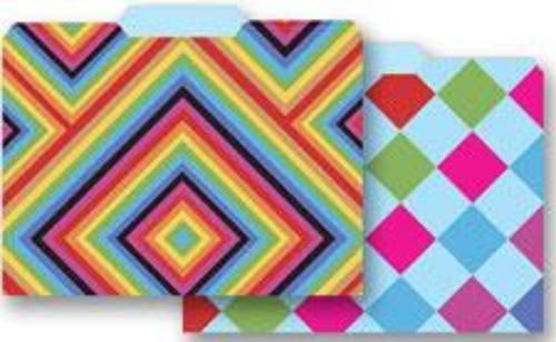 Top Notch Teacher Angle Stripes/Colorful Dots 3rd Cut File Folder