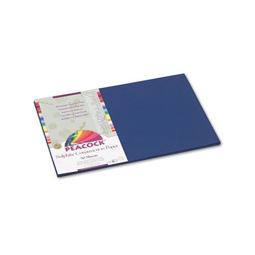 Pacon Corporation Peacock Sulphite Construction Paper, Rigid, 12 x 18 Dark Blue