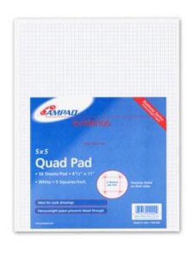 Ampad Quadrille Pad 8-1/2&#039;&#039; x 11&#039;&#039; White 5&#039;&#039; x 5&#039;&#039; 20lb Bond 50 Sheets