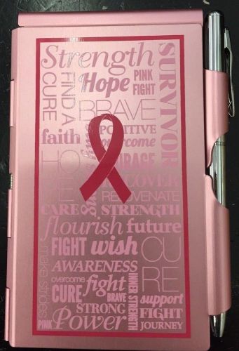 Wellspring Flip Note w/Pen - Pink Ribbon - Support #1618