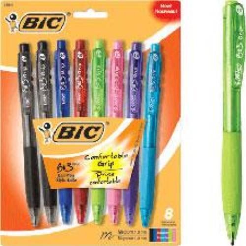 BIC BU3 Grip Fashion Assorted 8 Pack