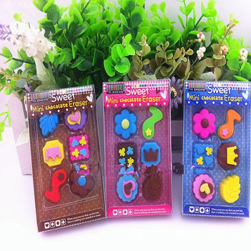 Lovely 18pcs Sweet Mini Chocolate Rubber Eraser School Stationary Christmas Gift