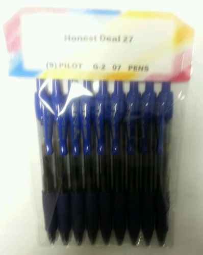 PILOT G2  0.7mm Fine Point RT Gel Pens BLUE INK (9) pack