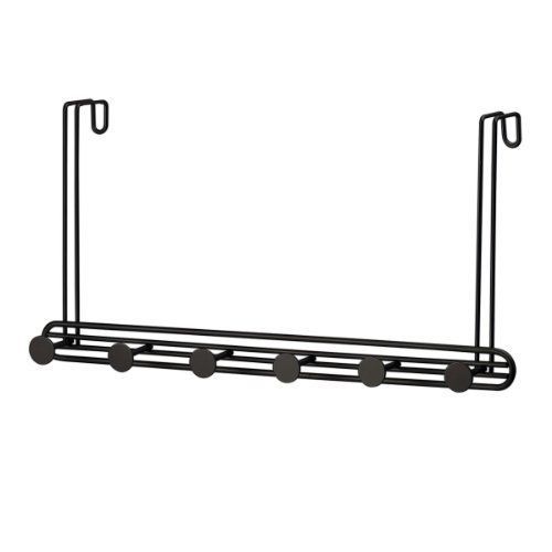 Spectrum 66910 Armstrong Over The Door 6-Hook Coat Rack  Black