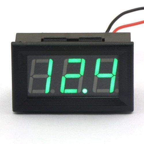 DROK™ 0.56&#034; Digital Electric Automotive Voltmeter 2 Wires DC 7-99.9V Green New