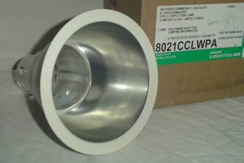 NEW~Philips Lightolier 6&#034; Open Downlight Reflector~Vert~White Flange~8021CCLWPA