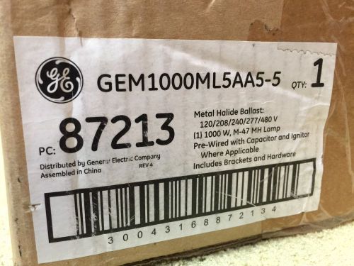 GE 04316887213 GEM1000ML5AA5-5 1000W METAL HALIDE BALLAST KIT M-47 120-480V