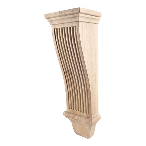 Renaissance Reeded Corbel.  7&#034; x 6&#034; x 22&#034;.   Rubberwood.